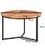 Wohnling salontafel 60x60x38 cm acacia massief hout / metalen design salontafel rond | Salontafel massief salontafel | Kleine tafel woonkamer
