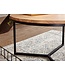 Wohnling salontafel 60x60x38 cm acacia massief hout / metalen design salontafel rond | Salontafel massief salontafel | Kleine tafel woonkamer