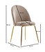 Wohnling design eetkamerstoel set van 2 velours beige gestoffeerd | Keukenstoelstof met gouden poten | Schelpstoel Scandinavisch | Gestoffeerde stoel met fluwelen bekleding