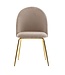 Wohnling design eetkamerstoel set van 2 velours beige gestoffeerd | Keukenstoelstof met gouden poten | Schelpstoel Scandinavisch | Gestoffeerde stoel met fluwelen bekleding