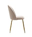 Wohnling design eetkamerstoel set van 2 velours beige gestoffeerd | Keukenstoelstof met gouden poten | Schelpstoel Scandinavisch | Gestoffeerde stoel met fluwelen bekleding