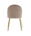 Wohnling design eetkamerstoel set van 2 velours beige gestoffeerd | Keukenstoelstof met gouden poten | Schelpstoel Scandinavisch | Gestoffeerde stoel met fluwelen bekleding