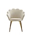 Wohnling eetkamerstoel tulip velvet wit gestoffeerd | Keukenstoel met goudkleurige poten | Shell stoel Scandinavisch design | Gestoffeerde stoel met stoffen bekleding