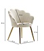 Wohnling eetkamerstoel tulip velvet wit gestoffeerd | Keukenstoel met goudkleurige poten | Shell stoel Scandinavisch design | Gestoffeerde stoel met stoffen bekleding