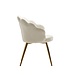 Wohnling eetkamerstoel tulip velvet wit gestoffeerd | Keukenstoel met goudkleurige poten | Shell stoel Scandinavisch design | Gestoffeerde stoel met stoffen bekleding