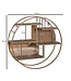Wohnling rotan 62x62x17 cm hangplank massief hout / metaal industrieel | Hangplank rond wand | Plank hangende open woonkamer
