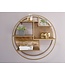 Wohnling rotan 62x62x17 cm hangplank massief hout / metaal industrieel | Hangplank rond wand | Plank hangende open woonkamer
