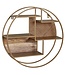 Wohnling rotan 62x62x17 cm hangplank massief hout / metaal industrieel | Hangplank rond wand | Plank hangende open woonkamer