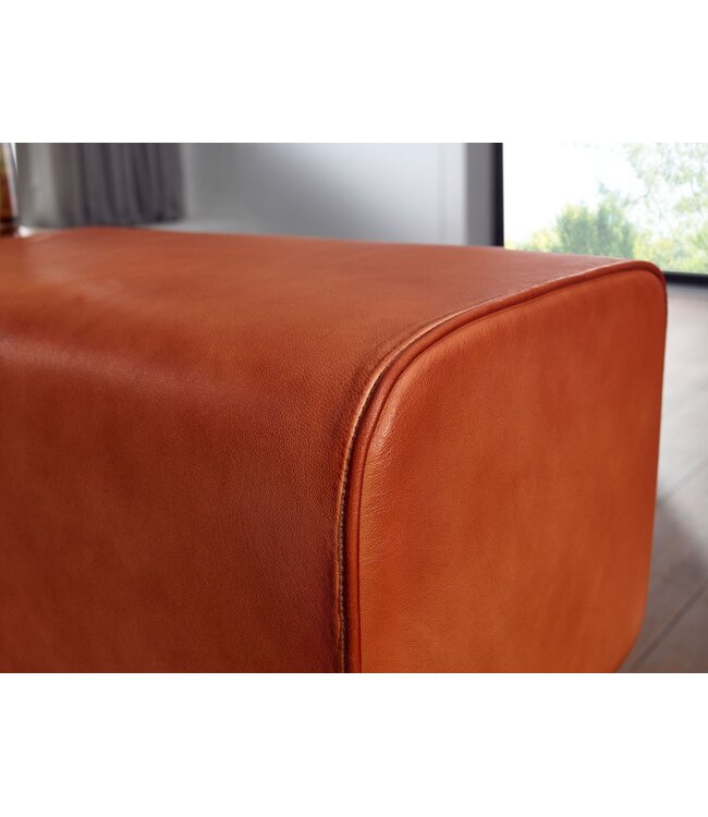 Wohnling Design Turnbock bank bruin met lades 120x56x30 cm | Gymkrukbank van echt leer met opbergruimte | Kruk garderobebank kruk Springbok turnbank