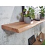 Wohnling Wandplank 160 cm Acacia Massief Hout met Boomrand Hangplank Modern | Muurplank Hangende Plank | Plank voor de Wand Zwevend