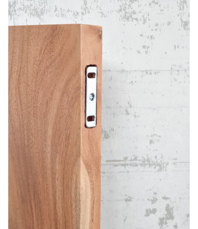 Wohnling Wandplank 160 cm Acacia Massief Hout met Boomrand Hangplank Modern | Muurplank Hangende Plank | Plank voor de Wand Zwevend