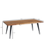 Wohnling Koffietafel Massief Sheesham-Hout en Metaal 110x60x40 cm Salontafel Bruin | Vierkante Tafel Woonkamer Moderne met Boomrand | Lage Bijzettafel Woonkamertafel
