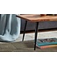 Wohnling Koffietafel Massief Sheesham-Hout en Metaal 110x60x40 cm Salontafel Bruin | Vierkante Tafel Woonkamer Moderne met Boomrand | Lage Bijzettafel Woonkamertafel