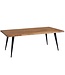 Wohnling Koffietafel Massief Sheesham-Hout en Metaal 110x60x40 cm Salontafel Bruin | Vierkante Tafel Woonkamer Moderne met Boomrand | Lage Bijzettafel Woonkamertafel