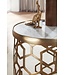 Wohnling Bijzettafel Echt Marmer en Metaal 46x46x55 cm Salontafel Wit Goud | Ronde Dienblad Tafel Woonkamer Moderne | Koffietafel Woonkamertafel Hoog