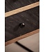 Wohnling nachtkastje massief acaciahout/steenlook 40x60x30 cm nachtkastje boxspringbed | Industriële nachtconsole bruin met 2 lades & opbergruimte | Opbergruimte voor nachtkastje en metalen frame