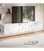 Wohnling Lowboard hangend marmerlook wit 160x30x30 cm tv-meubel, design tv-tafel met vouwdeuren modern, tv-kastwand, tv-ladekast tv-ladekast om op te hangen