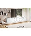 Wohnling Lowboard hangend marmerlook wit 160x30x30 cm tv-meubel, design tv-tafel met vouwdeuren modern, tv-kastwand, tv-ladekast tv-ladekast om op te hangen