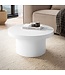 Wohnling salontafel 60x60x30 cm witte salontafel in hoogglans modern, design salontafel rond, lounge salontafel in paddenstoelvorm, salontafel bijzettafel klein