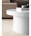 Wohnling salontafel 60x60x30 cm witte salontafel in hoogglans modern, design salontafel rond, lounge salontafel in paddenstoelvorm, salontafel bijzettafel klein