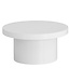 Wohnling salontafel 60x60x30 cm witte salontafel in hoogglans modern, design salontafel rond, lounge salontafel in paddenstoelvorm, salontafel bijzettafel klein