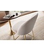 Wohnling set van 2 barkrukken, fluwelen beige kruk met rugleuning en gouden poten, keukenkruk Scandinavische stof / metaal 110 kg, design barkruk, tegenkruk, bistrokruk gestoffeerd