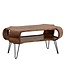 Wohnling salontafel 100x60x47 cm Sheesham massief hout metalen salontafel, design woonkamertafel rechthoekig met opbergruimte, massieve salontafel, grote tafel woonkamer met haarspeldpoten
