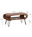 Wohnling salontafel 100x60x47 cm Sheesham massief hout metalen salontafel, design woonkamertafel rechthoekig met opbergruimte, massieve salontafel, grote tafel woonkamer met haarspeldpoten