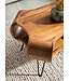 Wohnling salontafel 100x60x47 cm Sheesham massief hout metalen salontafel, design woonkamertafel rechthoekig met opbergruimte, massieve salontafel, grote tafel woonkamer met haarspeldpoten