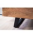 Wohnling Lowboard acacia massief hout 140x50x40 cm boomrand tv-kast zwart, design tv-kast hoog met lade, tv-tafel tv-kast modern met deuren, tv-kast woonkamer