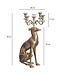 Wohnling Kaarsenhouder Greyhound Aluminium Goud 69 cm 5-armige kandelaar, metalen kandelaar voor vijf kaarsen, vloerkaarsenhouder modern, woonaccessoire hond