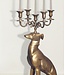 Wohnling Kaarsenhouder Greyhound Aluminium Goud 69 cm 5-armige kandelaar, metalen kandelaar voor vijf kaarsen, vloerkaarsenhouder modern, woonaccessoire hond