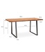 Wohnling eetkamertafel 140x80x76 cm acacia massief hout / metaal eettafel boomrand, keukentafel massief met trapeziumvormige poten in chroom, houten tafel eettafel eetkamer rechthoekig