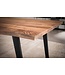 Wohnling eettafel 140x80x76 cm acacia massief hout/metaal eettafel boomrand, massieve keukentafel met U-poten in zwart, houten tafel eettafel eetkamer rechthoekig