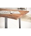 Wohnling bureau 140x80x76 cm acacia massief hout / metaal computertafel boomrand, thuiskantoor kantoortafel massief met trapeziumvormige poten in chroom, houten tafel laptoptafelstudie