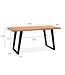 Wohnling bureau 140x80x76 cm acacia massief hout / metaal computertafel boomrand, thuiskantoor kantoortafel massief met U-poten in zwart, houten tafel laptoptafelstudie