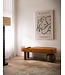 Wohnling Bank Geitenleer Mango Massief Houten Bank 140x47x40 cm Modern, Hal Gestoffeerde Bank Ongewoon, Gestoffeerde Leren Bank Bruin, Kleine Bedbank Halbank