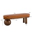 Wohnling Bank Geitenleer Mango Massief Houten Bank 140x47x40 cm Modern, Hal Gestoffeerde Bank Ongewoon, Gestoffeerde Leren Bank Bruin, Kleine Bedbank Halbank