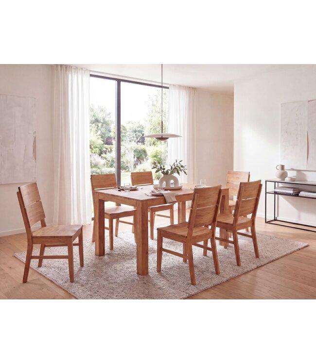 Wohnling Eettafel 120 - 200 cm Acacia Massief Hout Tijdloos - Uitschuifbare Keukentafel 10 Personen - Grote Rechthoekige Eenvoudige Eettafel - Houten Eettafel Handgemaakt
