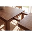 Wohnling Eettafel 160 - 240 cm Acacia Massief Hout Tijdloos - Uitschuifbare Keukentafel 10 Personen Donkerbruin - Grote Rechthoekige Eettafel Eenvoudig - Houten Eettafel Handgemaakt