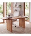 Wohnling Bureau 180x90x76 cm Acacia Massief Hout Computertafel Retro - Homeoffice Kantoortafel Massief Nierenvorm in Lichtbruin - Houten Tafel Laptoptafel Werkkamer Handgemaakt