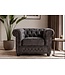 Invicta Interior Fauteuil CHESTERFIELD fluweel antieke uitstraling grijs