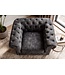 Invicta Interior Fauteuil CHESTERFIELD fluweel antieke uitstraling grijs