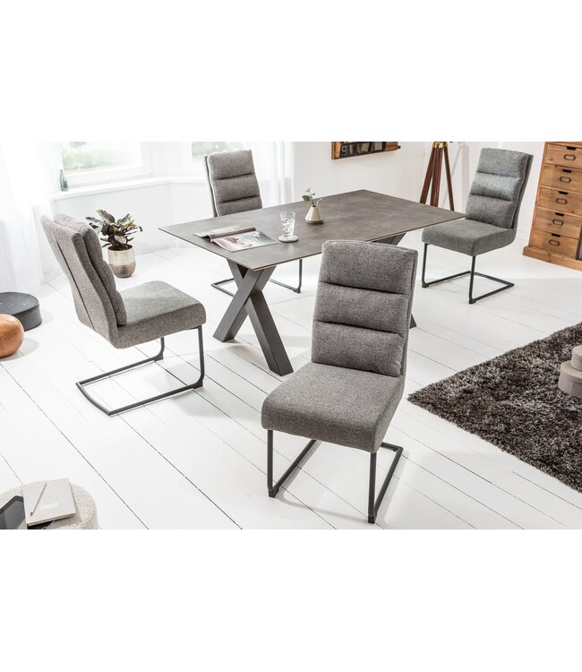 Invicta Interior Vrijdragende stoel COMFORT grijze structuurstof