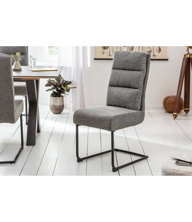 Invicta Interior Vrijdragende stoel COMFORT grijze structuurstof