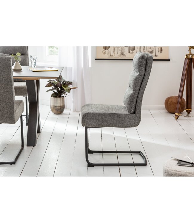 Invicta Interior Vrijdragende stoel COMFORT grijze structuurstof