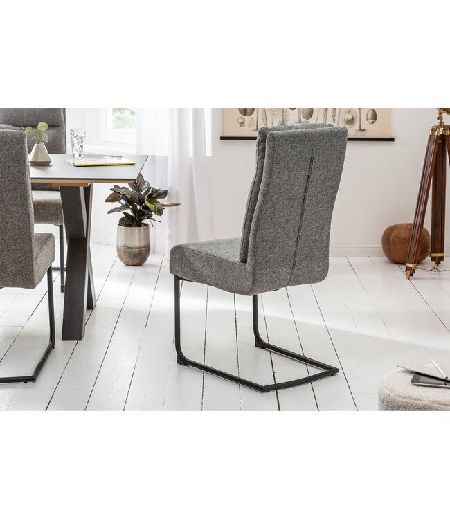 Invicta Interior Vrijdragende stoel COMFORT grijze structuurstof