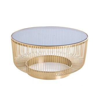 Invicta Interior Salontafel VARIATION 80cm goud met zwart glas