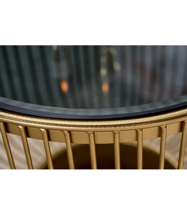 Invicta Interior Salontafel VARIATION 80cm goud met zwart glas