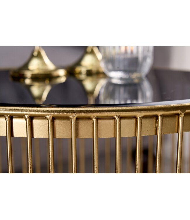 Invicta Interior Salontafel VARIATION 80cm goud met zwart glas